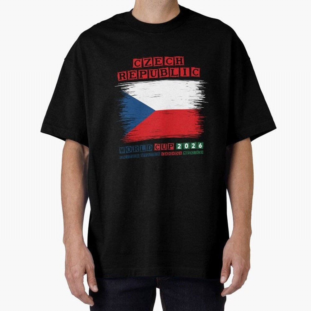 Czech Republic WORLD CUP 2026 Oversized T-Shirt Celebrate Soccer Greatness during Global Football Passion for FIFA World Cup 2026, Filled with Messi, England and Germany, Stadium Chants, National Pride, Trophy Dreams and Unforgettable Football