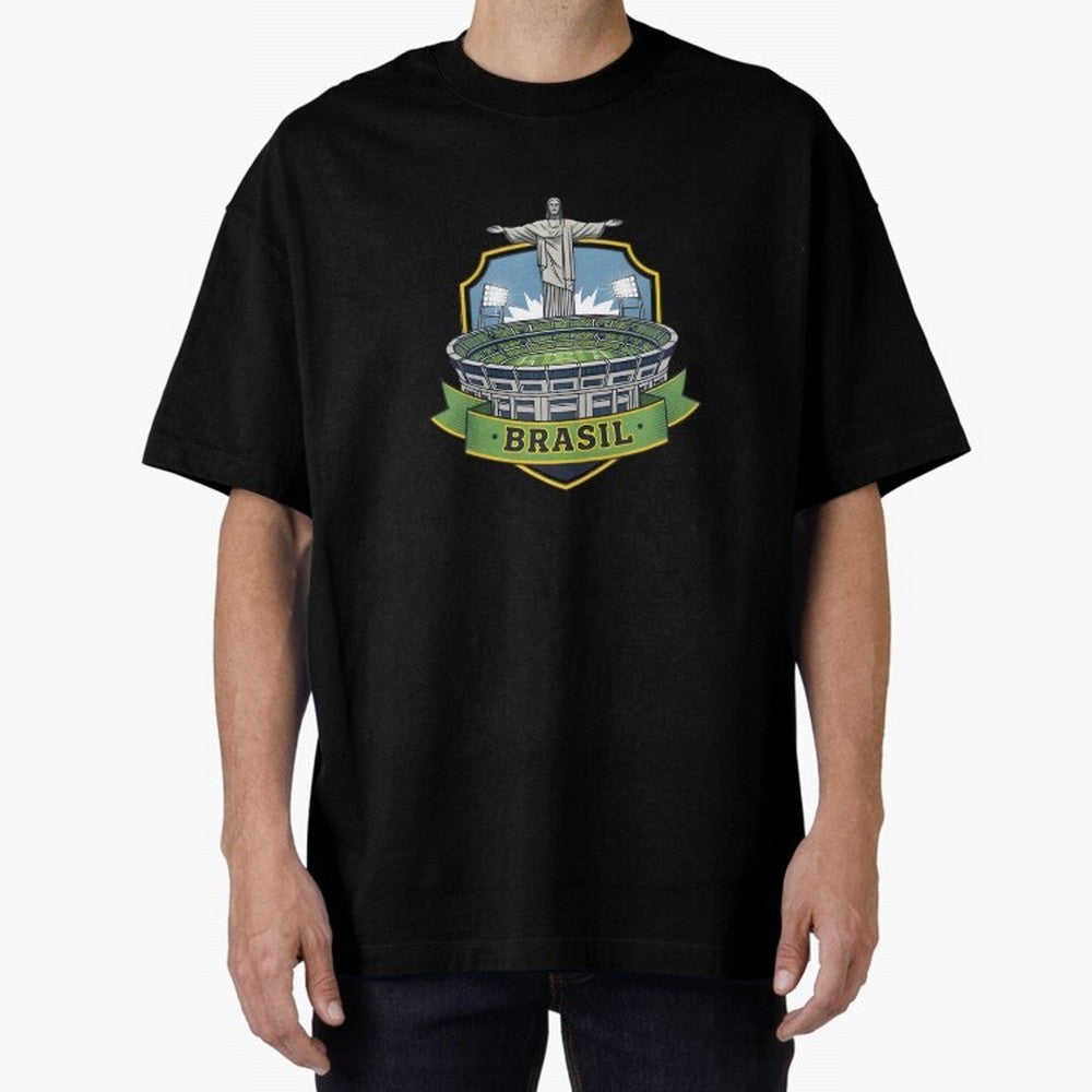 Brazil - World Cup 2026 Oversized T-Shirt Feel the Trophy Chase of FIFA World Cup 2026 Spirit, Featuring England, France and Netherlands, Cristiano Ronaldo, Haaland and CR7, Sports Nostalgia, International Competition, Famous Players and