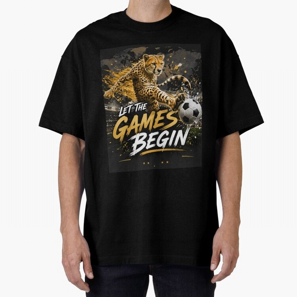 Let The Games Begin-World Cup Soccer @026 Oversized T-Shirt Support the Legends of FIFA World Cup 2026 Group Stage Built around Haaland, England and Germany Energy, Global Supporter Spirit, Legendary Goals, National Colors and Tournament