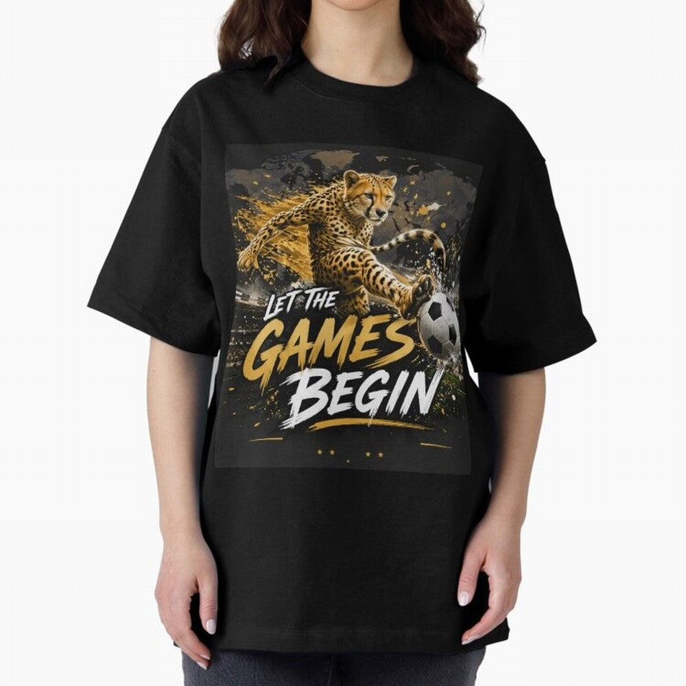 Let The Games Begin-World Cup Soccer @026 Oversized T-Shirt Support the Legends of FIFA World Cup 2026 Group Stage Built around Haaland, England and Germany Energy, Global Supporter Spirit, Legendary Goals, National Colors and Tournament