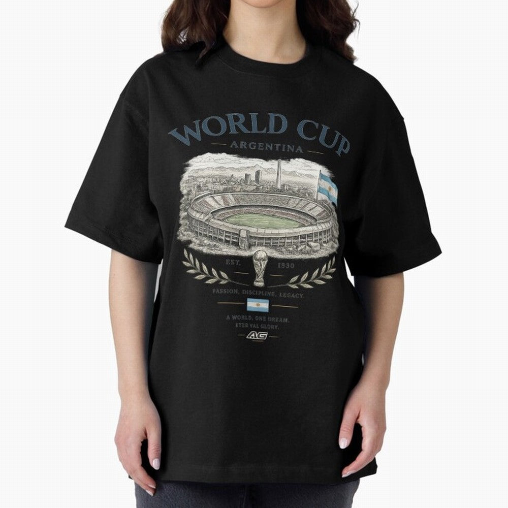 Argentina World Cup Vintage Streetwear Oversized T-Shirt Honor FIFA World Cup 2026 USA Canada Mexico Driven by Neymar, Portugal Energy, Goal Celebration Energy, Supporter Heritage, Football Icons and Worldwide Tournament Joy; Ideal for Football