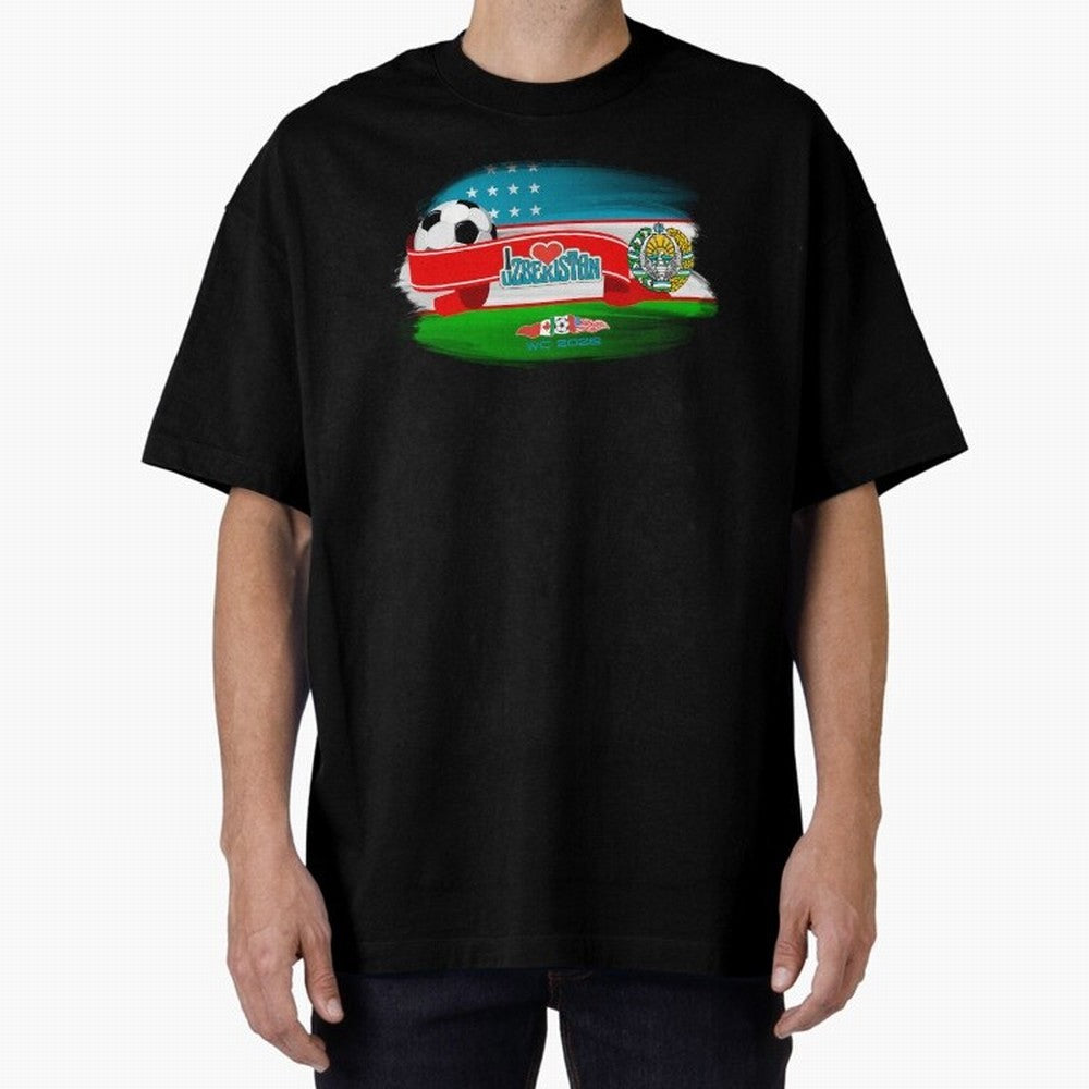 UzbekistanWC 2026 Oversized T-Shirt Join Supporters Worldwide for FIFA World Cup 2026 Group Stage with Haaland, Brazil Energy, Goal Celebration Energy, Supporter Heritage, Football Icons and Worldwide Tournament Joy; Ideal for Football Dads,