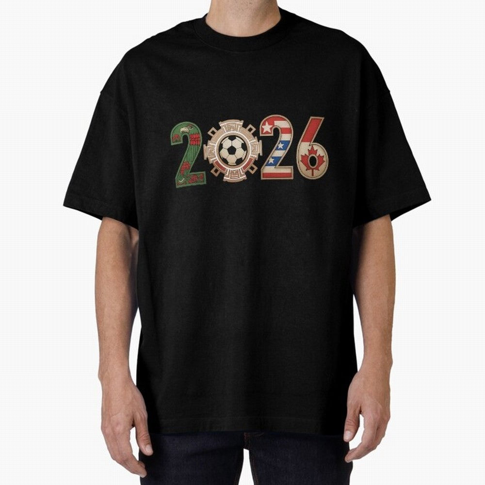 2026 Oversized T-Shirt Show Championship Spirit for the FIFA World Cup 2026 Group Stage Journey through Messi, CR7 and Mbappe Highlights, Spain and Netherlands Pride, Classic Soccer Heritage, Championship Pressure, Fan Loyalty and International