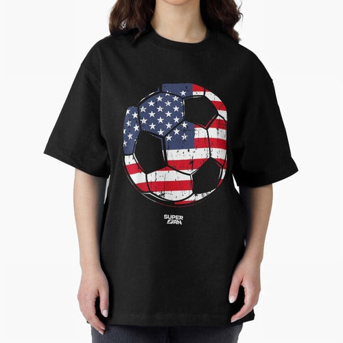 2026 USA Soccer Fan World Cup Oversized T-Shirt Refresh FIFA World Cup 2026 USA Canada Mexico Spirit, Celebrating Brazil, Messi, Vintage Soccer Flavor, Modern Football Stars, National Flags and Final Night Emotion; Perfect for Fans, Collectors,
