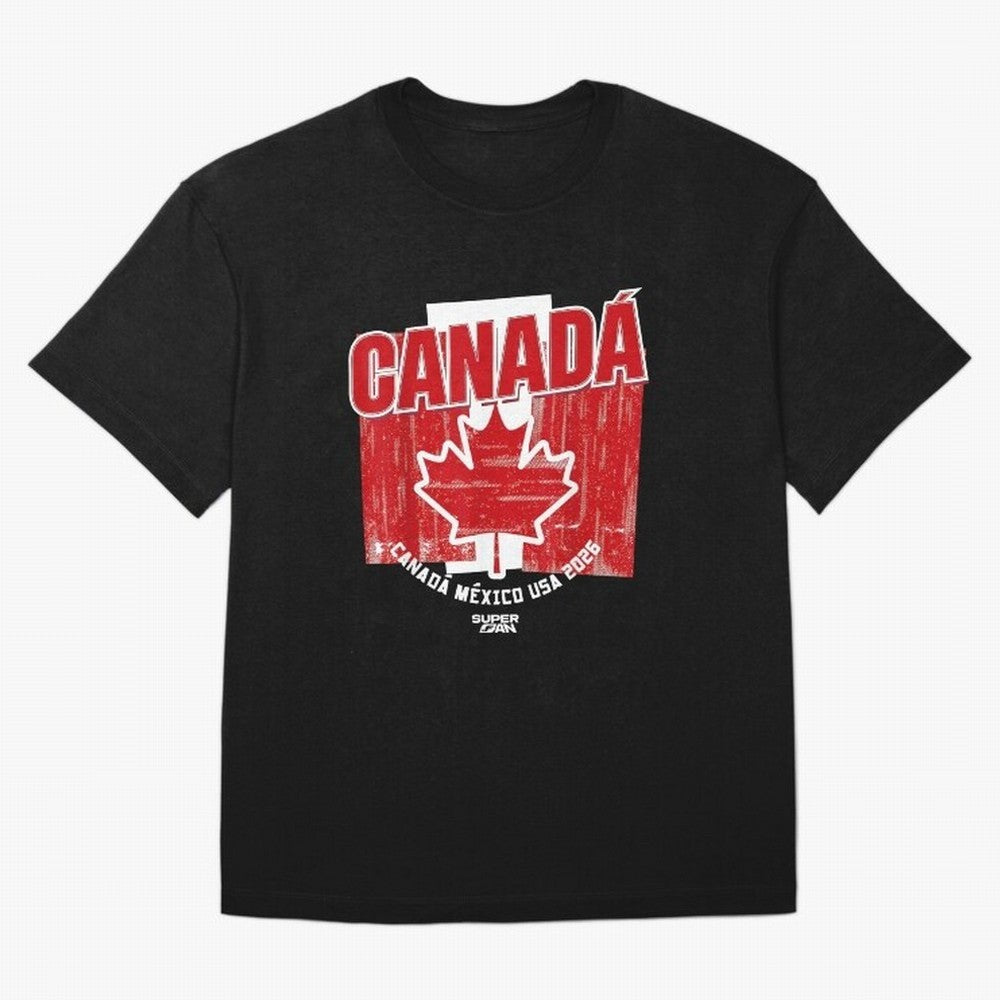 2026 Canada Soccer Fan World Cup Oversized T-Shirt Bring Bold Fan Energy to Global Football Passion for FIFA World Cup 2026 USA Canada Mexico, Featuring Messi, CR7 and Mbappe, Argentina, France and Brazil, Football Festival Excitement, Trophy