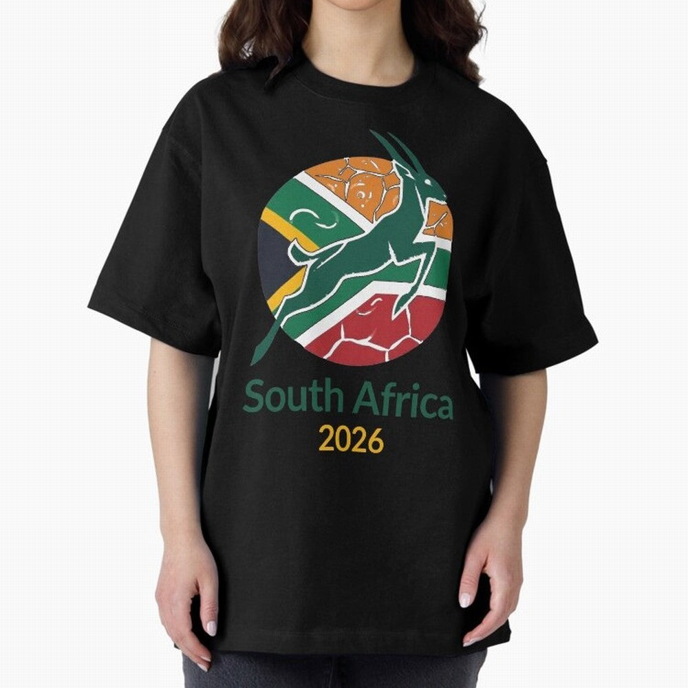 South Africa 2026 Oversized T-Shirt Celebrate Unforgettable Nights in FIFA World Cup 2026 for Fans of Neymar and Argentina, Bringing Worldwide Fan Energy, Dramatic Goals, Stadium Lights and Championship Celebrations; Created for Match Day Parties,