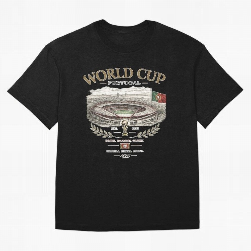 Portugal World Cup Estadio Da Luz Oversized T-Shirt Wear the Spirit of Global Football Passion for FIFA World Cup 2026 USA Canada Mexico, Celebrating Messi, Neymar and Mbappe, Brazil, Sports Nostalgia, International Competition, Famous Players and