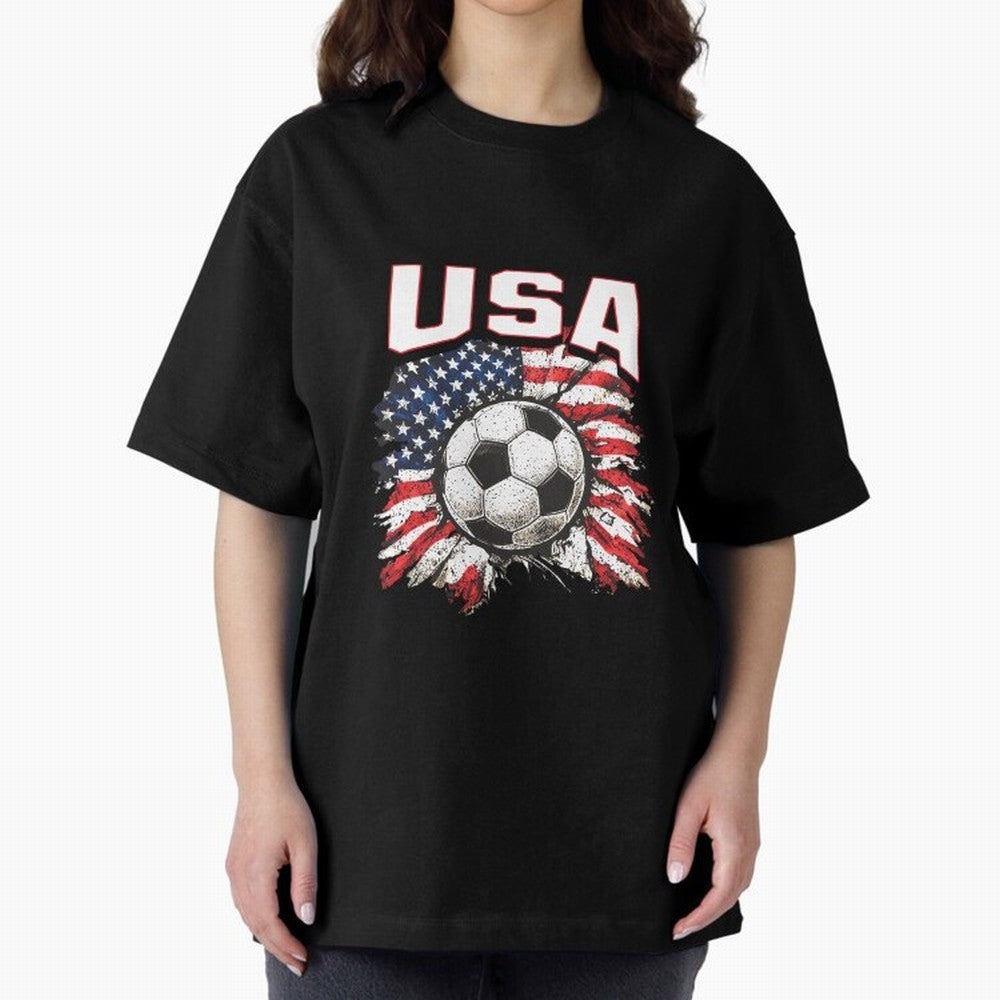 2026 Cup Flag Soccer Pride Fun Family USA Oversized T-Shirt Celebrate Fan Favorites in Match Day Hype around FIFA World Cup 2026 USA Canada Mexico, Mbappe and Neymar, Spain, Tournament Hype, Historic Matchups, Family Viewing Parties and Global