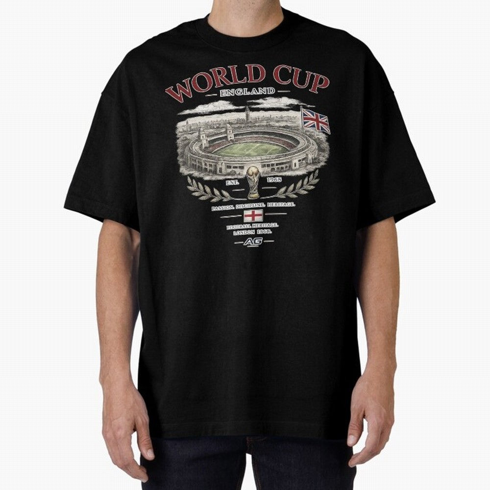 England World Cup Wembley Streetwear Oversized T-Shirt Support FIFA World Cup 2026 Group Stage Filled with CR7, France and Portugal Energy, Football Festival Excitement, Trophy Ambitions, Country Rivalries and Star Player Buzz; Created for Match