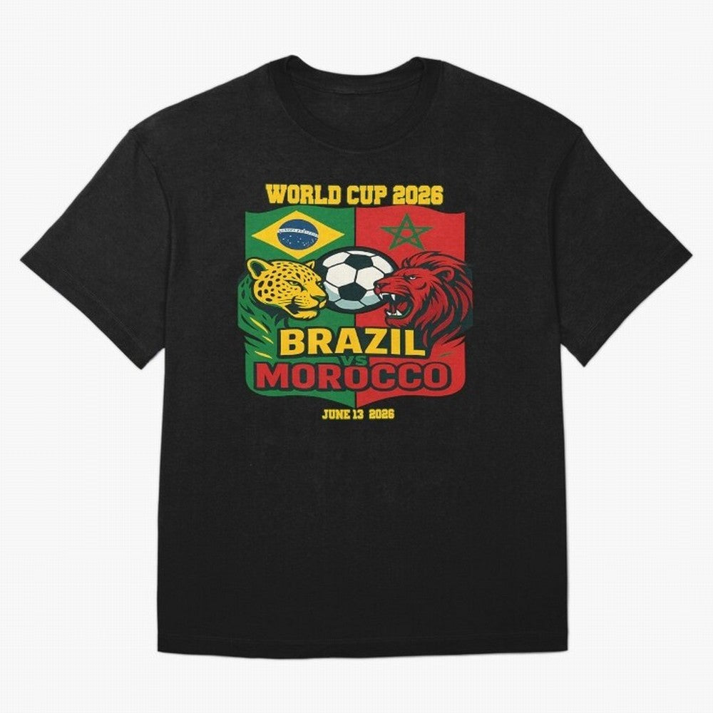Brazil Vs Morocco June 13 2026 World Cup Soccer We Are Morocco Oversized T-Shirt Create FIFA World Cup 2026 USA Canada Mexico for Fans of Cristiano Ronaldo and England, Bringing Stadium Memories, Football Loyalty, International Chants and