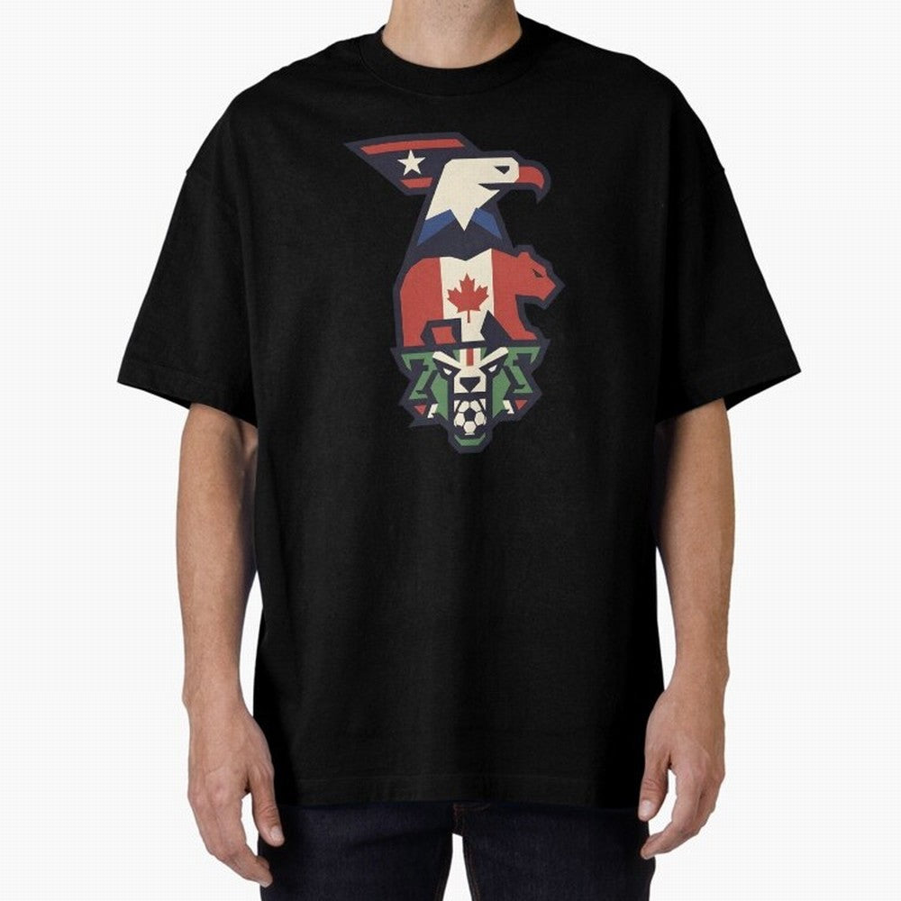 USA Canada Mexico World Cup 2026 Host Nations Oversized T-Shirt Bring Global Tournament Vibes to FIFA World Cup 2026 Featuring Cristiano Ronaldo, Argentina, France and Brazil Energy, Worldwide Fan Energy, Dramatic Goals, Stadium Lights and