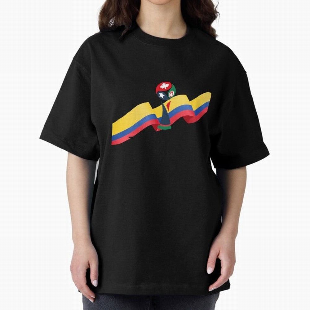 World Cup 2026 Team Colombia Oversized T-Shirt Fuel Your Fan Pride for Global Football Passion for FIFA World Cup 2026 Group Stage, Centered on Messi, Neymar and Mbappe, Germany, Stadium Memories, Football Loyalty, International Chants and
