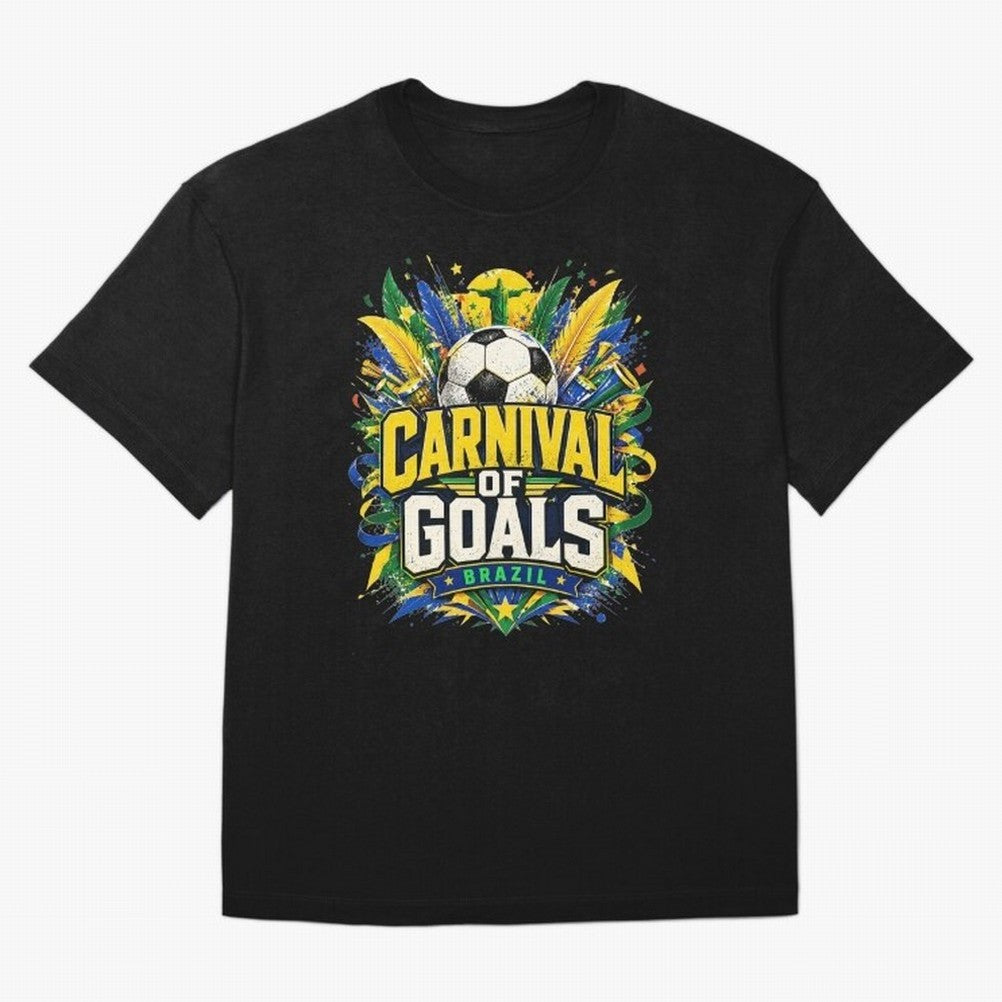 Carnival of Goals Brazil World Cup 2026 tshirt Oversized T-Shirt Carry National Pride through FIFA World Cup 2026 USA Canada Mexico Spirit, Driven by Spain, Neymar, Haaland and Cristiano Ronaldo, Stadium Memories, Football Loyalty, International