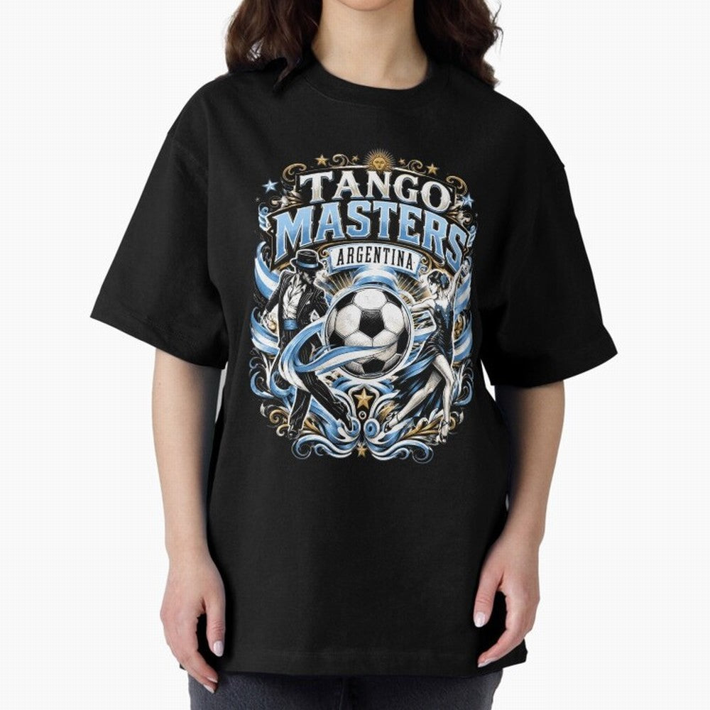 Tango Masters Argentina World Cup 2026 Oversized T-Shirt Carry the Colors and Pride of FIFA World Cup 2026 USA Canada Mexico for Fans of Cristiano Ronaldo, Haaland and CR7 and England, France and Netherlands, Bringing Football History, Final Match