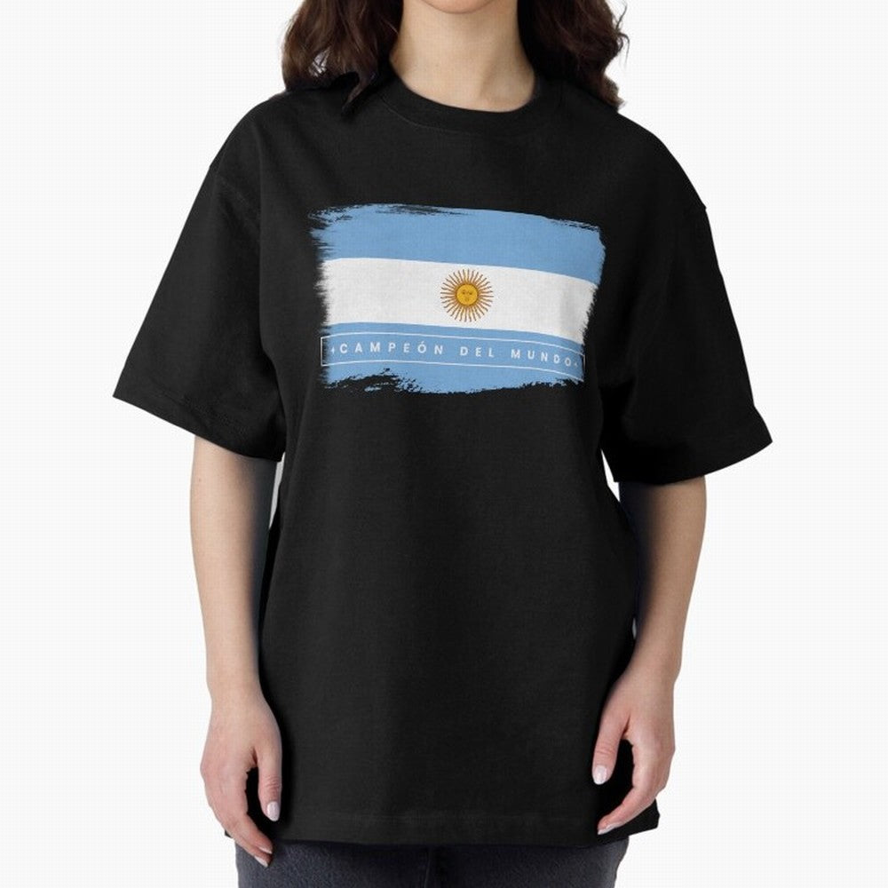 Argentina Campe¨®n del Mundo Oversized T-Shirt Back the Journey through FIFA World Cup 2026 Group Stage for Fans of Haaland and Mbappe and Spain, Bringing Champion Mindset, Group Stage Buzz, Knockout Tension and Passionate Fan Culture; Perfect for