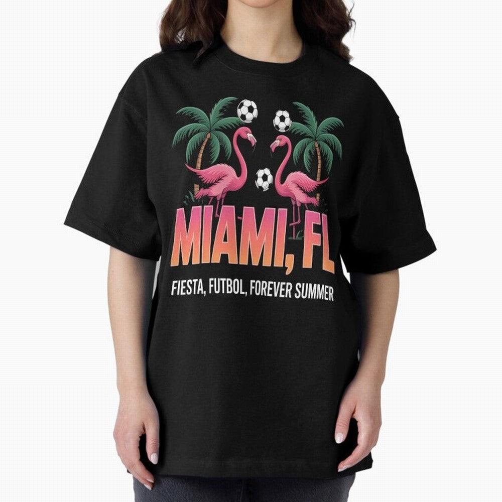 2026 soccer city - Miami FL - canada soccer - mexico soccer - north america soccer - 2026 soccer - world football 2026 - funny soccer shirt - patriotic soccer - sarcastic soccer Oversized T-Shirt Follow the Road to Global Football Passion for FIFA