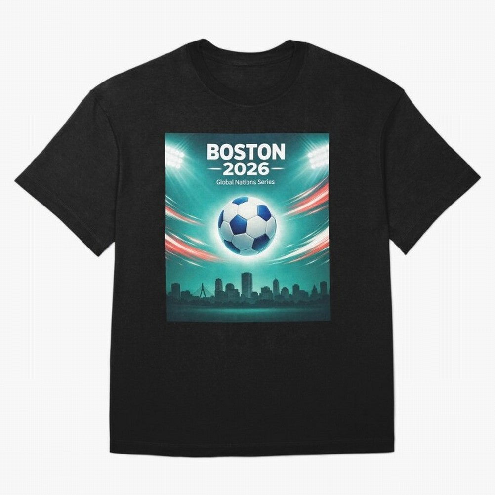 Boston 2026 Soccer Event Oversized T-Shirt Celebrate the Stars of the FIFA World Cup 2026 USA Canada Mexico Journey through Mbappe and Neymar Highlights, Spain and Netherlands Pride, Classic Soccer Heritage, Championship Pressure, Fan Loyalty and