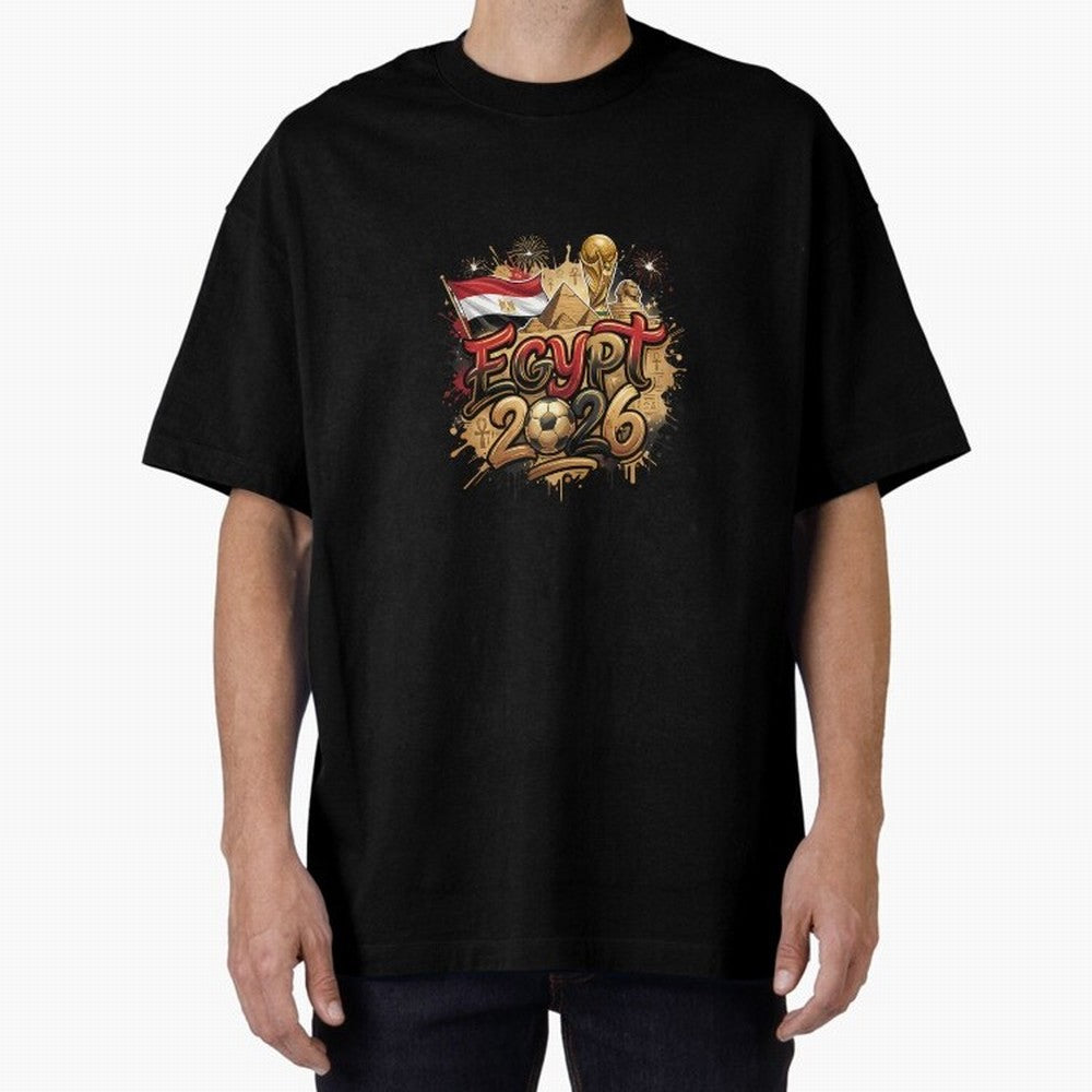 Egypt World Cup 2026 Football Legacy Oversized T-Shirt Join Supporters Worldwide for Global Football Passion for FIFA World Cup 2026 Group Stage, Featuring Cristiano Ronaldo, Haaland and CR7, Spain, Stadium Chants, National Pride, Trophy Dreams and