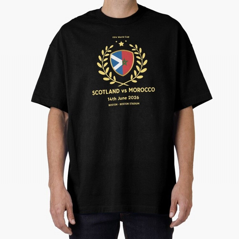 FIFA World Cup - Scotland v Morocco Oversized T-Shirt Celebrate FIFA World Cup 2026 USA Canada Mexico for Fans of Mbappe and Neymar and France and Portugal, Bringing Football Passion, Legendary Performances, Festival Vibes and Supporter Community;
