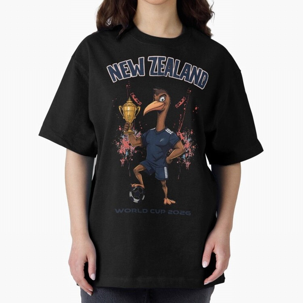 New Zealand - World Cup 2026 Oversized T-Shirt Bring a Champion Mindset to the FIFA World Cup 2026 USA Canada Mexico Journey through Messi, Neymar and Mbappe Highlights, Spain and Netherlands Pride, Fan Favorite Moments, National Team Passion, Big