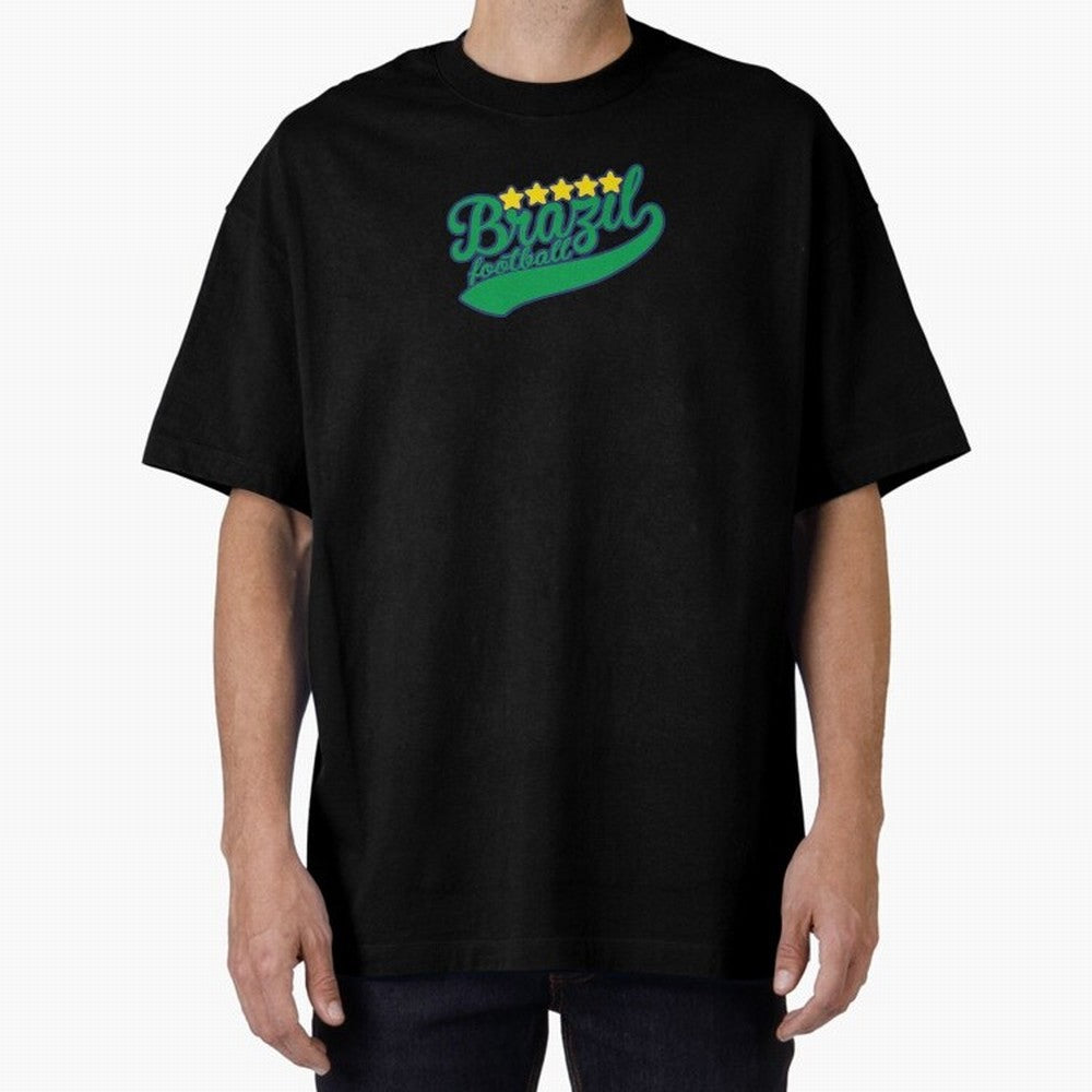 Brazil Soccer Football World Cup Vintage Oversized T-Shirt Represent Football Lovers during FIFA World Cup 2026 Group Stage Made for Mbappe and Neymar, Germany Energy, Classic Soccer Heritage, Championship Pressure, Fan Loyalty and International