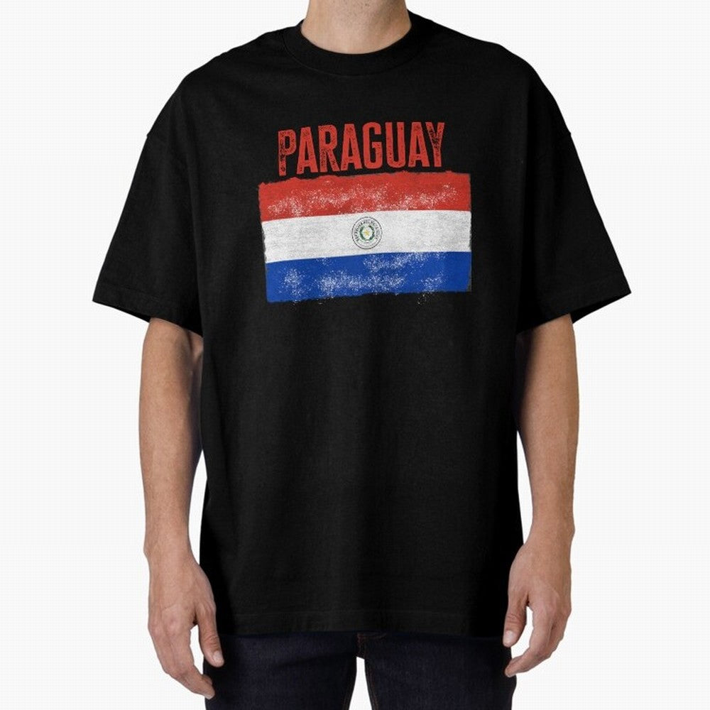 Paraguay Oversized T-Shirt Keep the Legacy of FIFA World Cup 2026 Built around Messi and Cristiano Ronaldo, Portugal, Spain and Germany Energy, Goal Celebration Energy, Supporter Heritage, Football Icons and Worldwide Tournament Joy; Ideal for