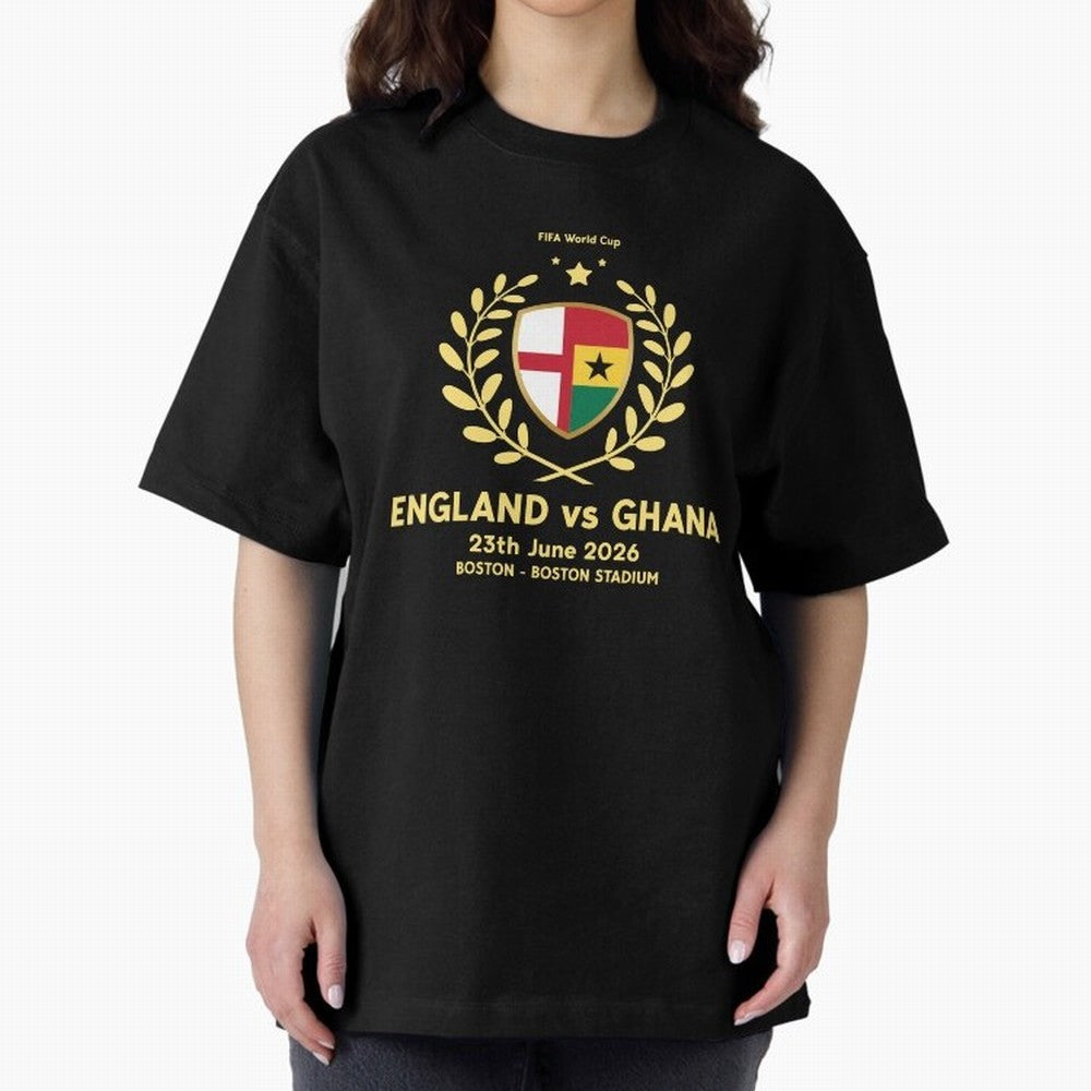 FIFA World Cup - England v Ghana Oversized T-Shirt Show Support during the FIFA World Cup 2026 Group Stage Journey through Neymar Highlights, France Pride, Vintage Soccer Flavor, Modern Football Stars, National Flags and Final Night Emotion;