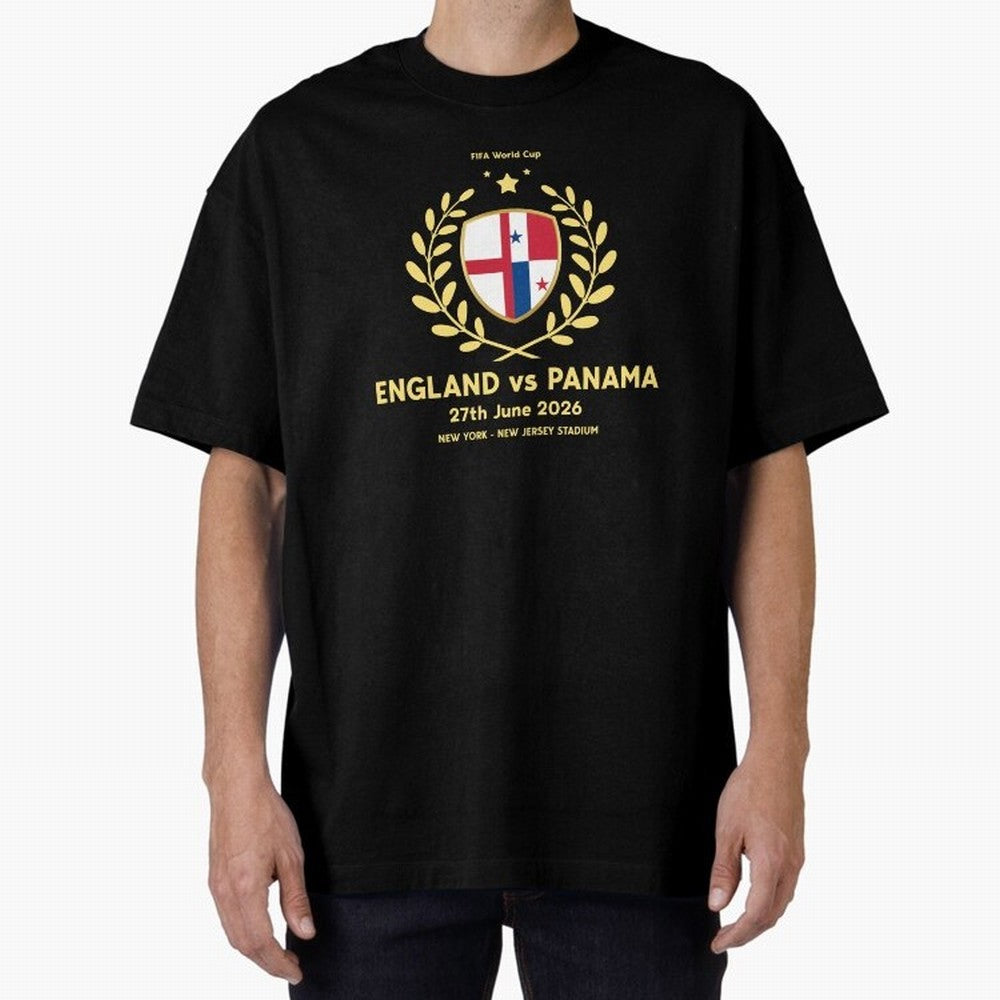 FIFA World Cup - England v Panama Oversized T-Shirt Back the Journey through Match Day Hype around FIFA World Cup 2026, Mbappe and Neymar, Spain, Retro Football Energy, Iconic Rivalries, Trophy Chase Drama and Stadium Atmosphere; Made for Die Hard