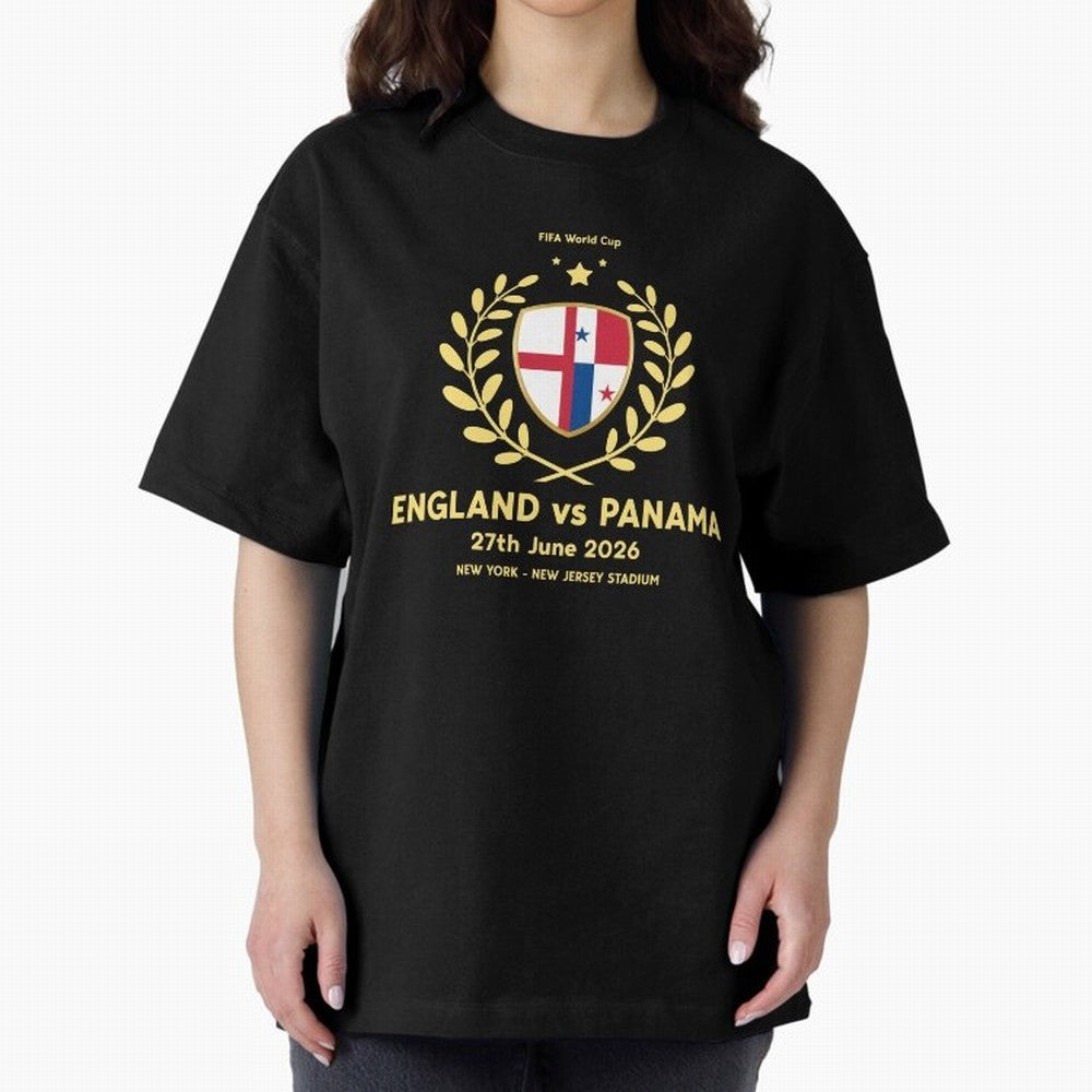 FIFA World Cup - England v Panama Oversized T-Shirt Back the Journey through Match Day Hype around FIFA World Cup 2026, Mbappe and Neymar, Spain, Retro Football Energy, Iconic Rivalries, Trophy Chase Drama and Stadium Atmosphere; Made for Die Hard