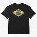 Vintage Brazil Flag Soccer Fan Design Oversized T-Shirt Celebrate the Magic of FIFA World Cup 2026 Group Stage Capturing Messi, Portugal, Spain and Germany Energy, Worldwide Fan Energy, Dramatic Goals, Stadium Lights and Championship Celebrations;