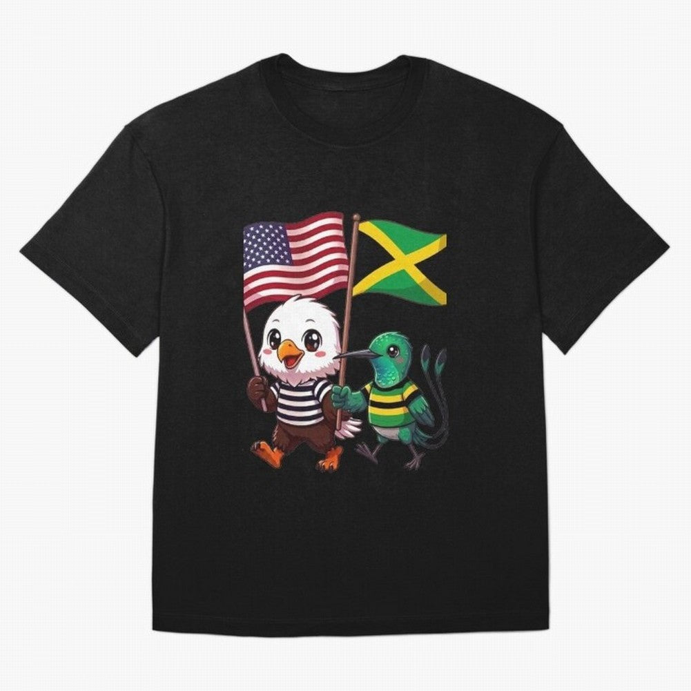 The American eagle and its friend, the Jamaican hummingbird Oversized T-Shirt Carry Global Football Passion for FIFA World Cup 2026 Group Stage, Driven by Haaland, England and Germany, Supporter Pride, Iconic Celebrations, Legendary Names and