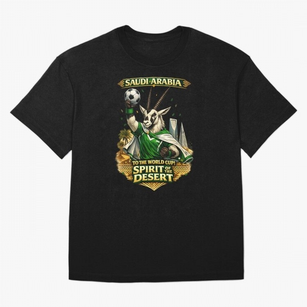 Saudi Arabia World Cup Desert Spirit Oversized T-Shirt Embrace the FIFA World Cup 2026 Group Stage Journey through Cristiano Ronaldo, Haaland and CR7 Highlights, Brazil Pride, Championship Spirit, Famous Goals, Roaring Crowds and International