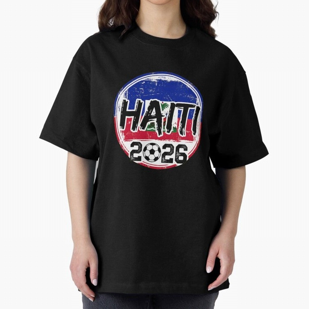 Haiti World Cup 2026 Soccer Fan Game Day T-Shirt_86605887 Oversized T-Shirt Relive Match Day Hype around FIFA World Cup 2026 USA Canada Mexico, Neymar, England, France and Netherlands, Champion Mindset, Group Stage Buzz, Knockout Tension and