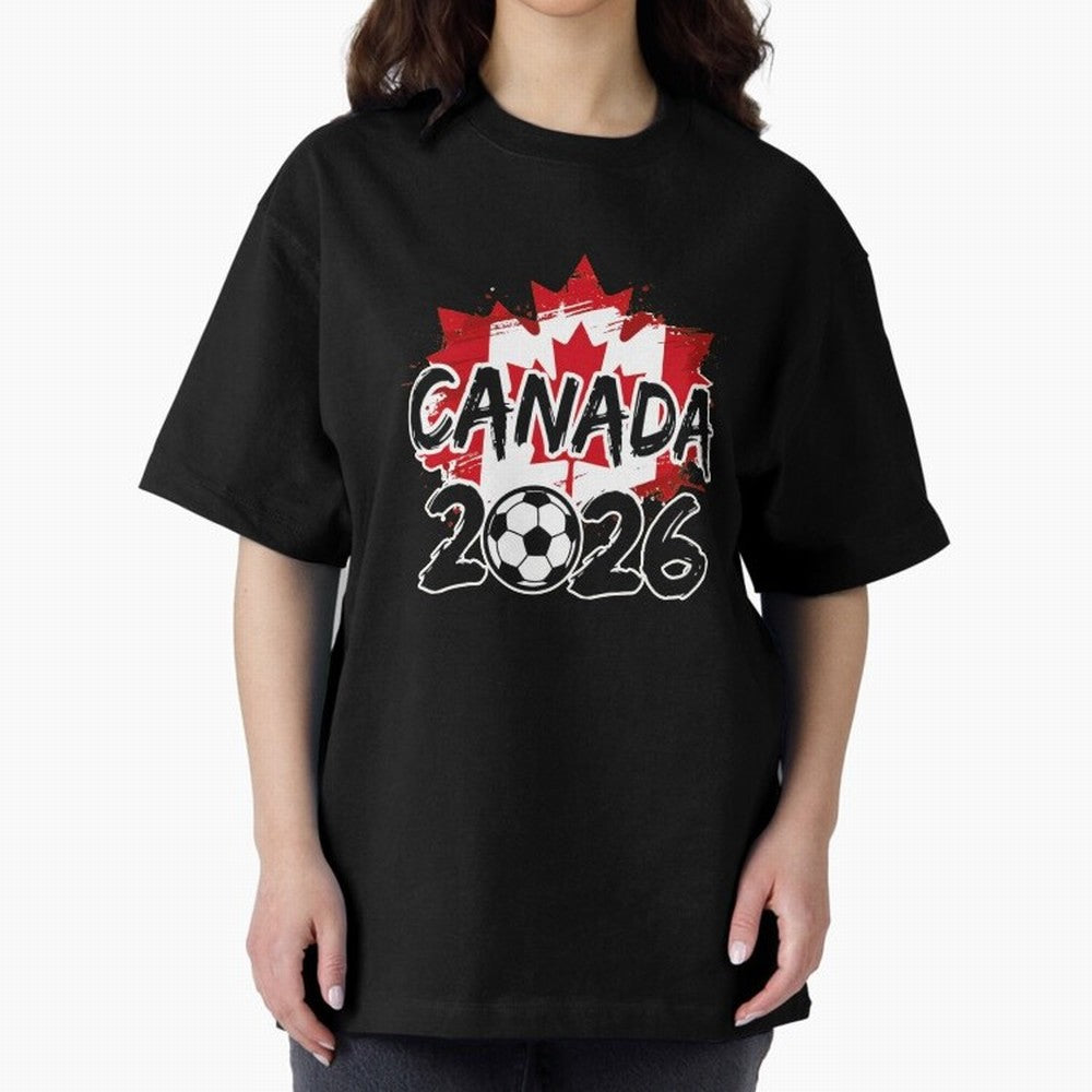 Canada World Cup 2026 Soccer Fan Game Day T-Shirt_86605883 Oversized T-Shirt Step into the FIFA World Cup 2026 Group Stage Journey through Cristiano Ronaldo, Haaland and CR7 Highlights, Argentina and Brazil Pride, Retro Football Energy, Iconic