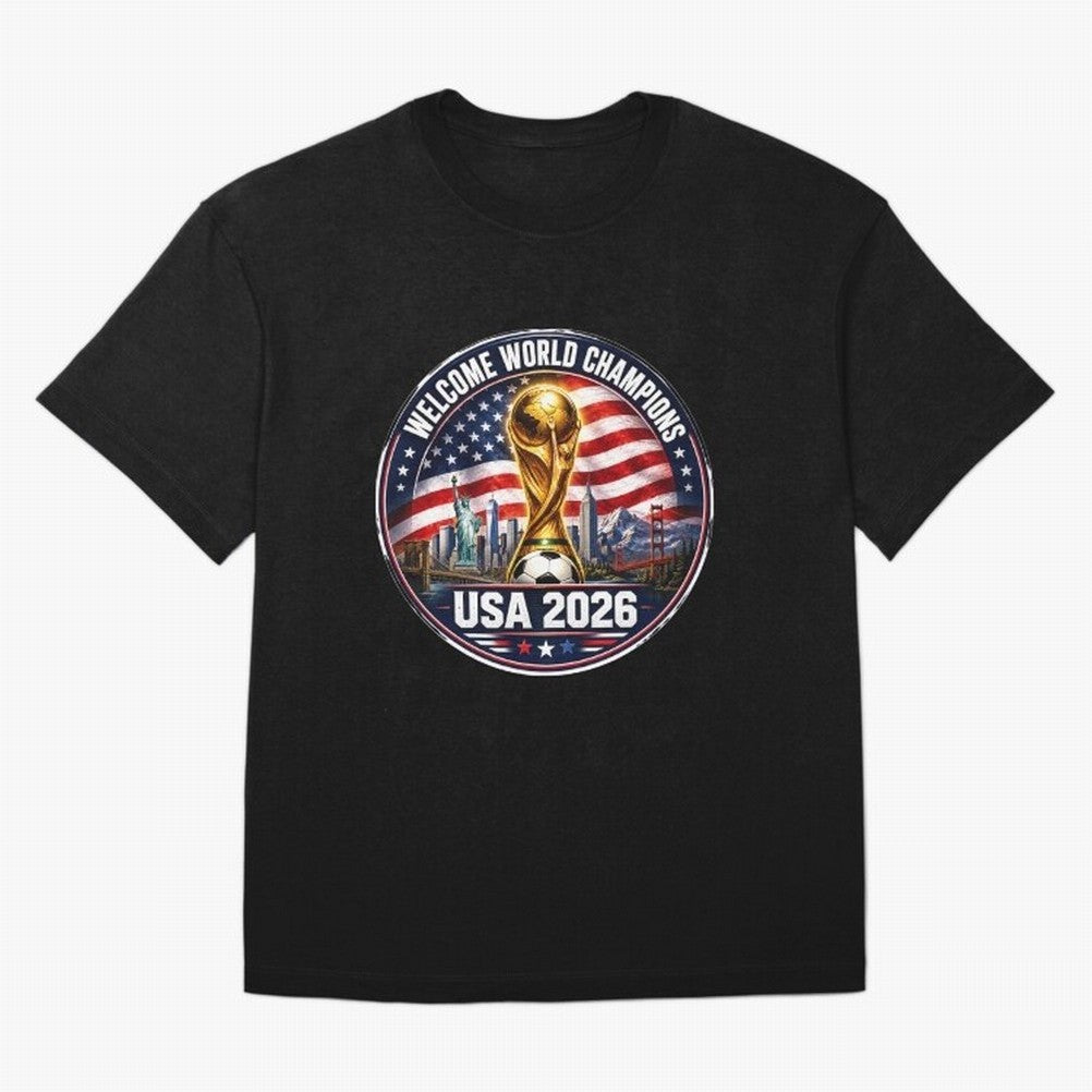 World Cup 2026 Celebration T-Shirt | USA Canada Mexico Soccer Fan Tee Oversized T-Shirt Bring Global Tournament Vibes to FIFA World Cup 2026 Filled with Cristiano Ronaldo, Brazil, Portugal and Argentina Energy, Fan Favorite Moments, National Team