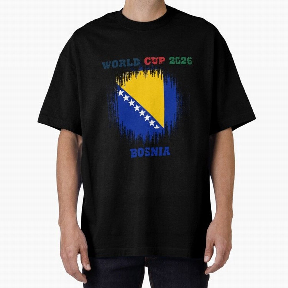BOSNIA WORLD CUP 2026 Oversized T-Shirt Back the Journey through FIFA World Cup 2026 Celebrating Cristiano Ronaldo, Argentina and Brazil Energy, Goal Celebration Energy, Supporter Heritage, Football Icons and Worldwide Tournament Joy; Perfect for