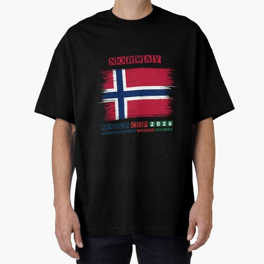 NORWAY WORLD CUP 2026 Oversized T-Shirt Make Your Look Match FIFA World Cup 2026 for Fans of Neymar, Haaland and Cristiano Ronaldo and England, Bringing Goal Celebration Energy, Supporter Heritage, Football Icons and Worldwide Tournament Joy;