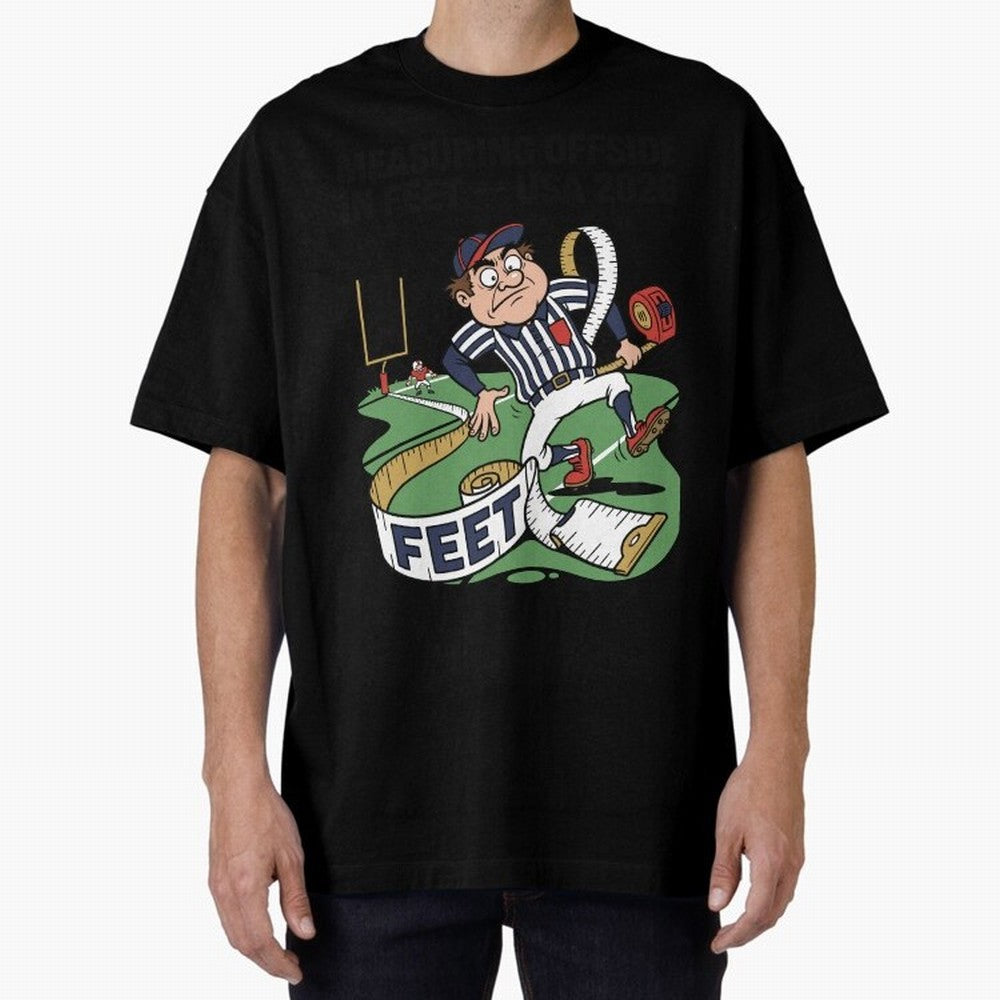 Measuring Offside in Feet ¡ª USA 2026 V2 Oversized T-Shirt Celebrate Football Heritage in FIFA World Cup 2026 Spirit, Capturing Brazil, CR7, Football Festival Excitement, Trophy Ambitions, Country Rivalries and Star Player Buzz; Perfect for