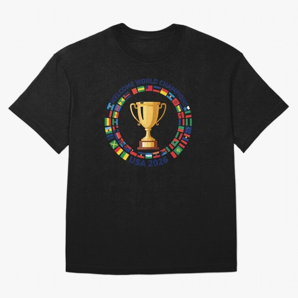 World Cup 2026 Celebration T-Shirt | USA Canada Mexico Soccer Fan Tee Oversized T-Shirt Enjoy the Biggest Football Party of FIFA World Cup 2026 Connected to Messi and Cristiano Ronaldo, Spain and Netherlands Energy, Champion Mindset, Group Stage