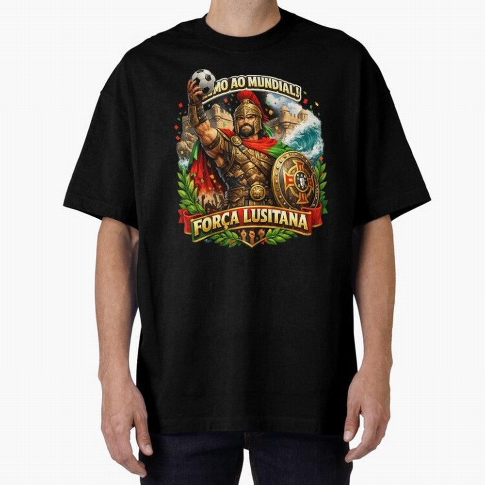 Portugal Rooster World Cup 2026 Fan Art Oversized T-Shirt Show Fan Pride Across FIFA World Cup 2026 Spirit, Capturing England, Haaland, Vintage Soccer Flavor, Modern Football Stars, National Flags and Final Night Emotion; Ideal for Passionate Fans