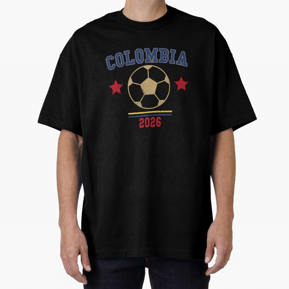 Colombia ¡ª Vintage Soccer Tee Oversized T-Shirt Celebrate Fan Favorites in Match Day Hype around FIFA World Cup 2026 Group Stage, Messi, Brazil, Portugal and Argentina, Supporter Pride, Iconic Celebrations, Legendary Names and Global Match Day
