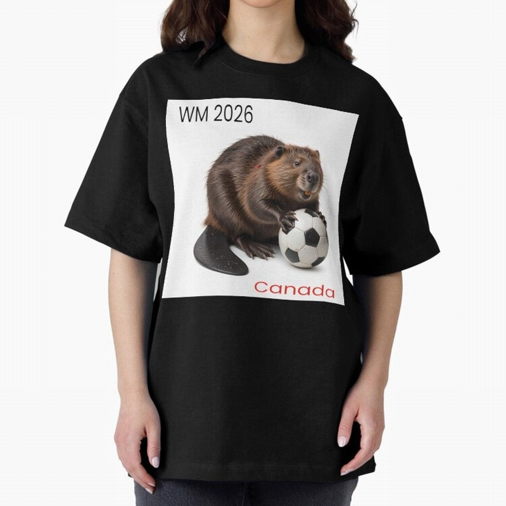 Canadian beaver invites you to World Cup 2026 in USA, Canada and Mexico Oversized T-Shirt Support Iconic Players in FIFA World Cup 2026 for Fans of CR7 and Portugal, Spain and Germany, Bringing Match Day Excitement, Supporter Culture, Golden Goals