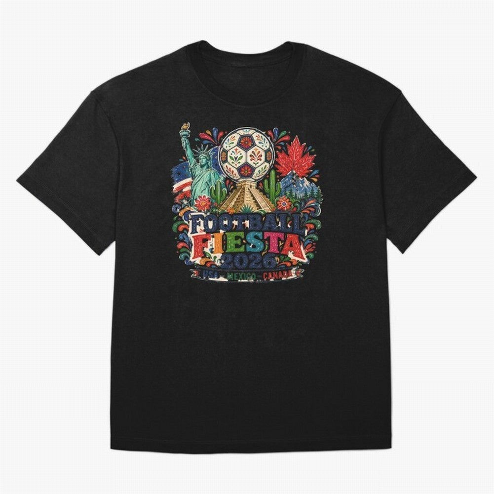 Football Fiesta 2026 Soccer Celebration Art Oversized T-Shirt Make Game Day About FIFA World Cup 2026 Group Stage for Fans of Neymar, Haaland and Cristiano Ronaldo and Argentina, France and Brazil, Bringing Stadium Memories, Football Loyalty,
