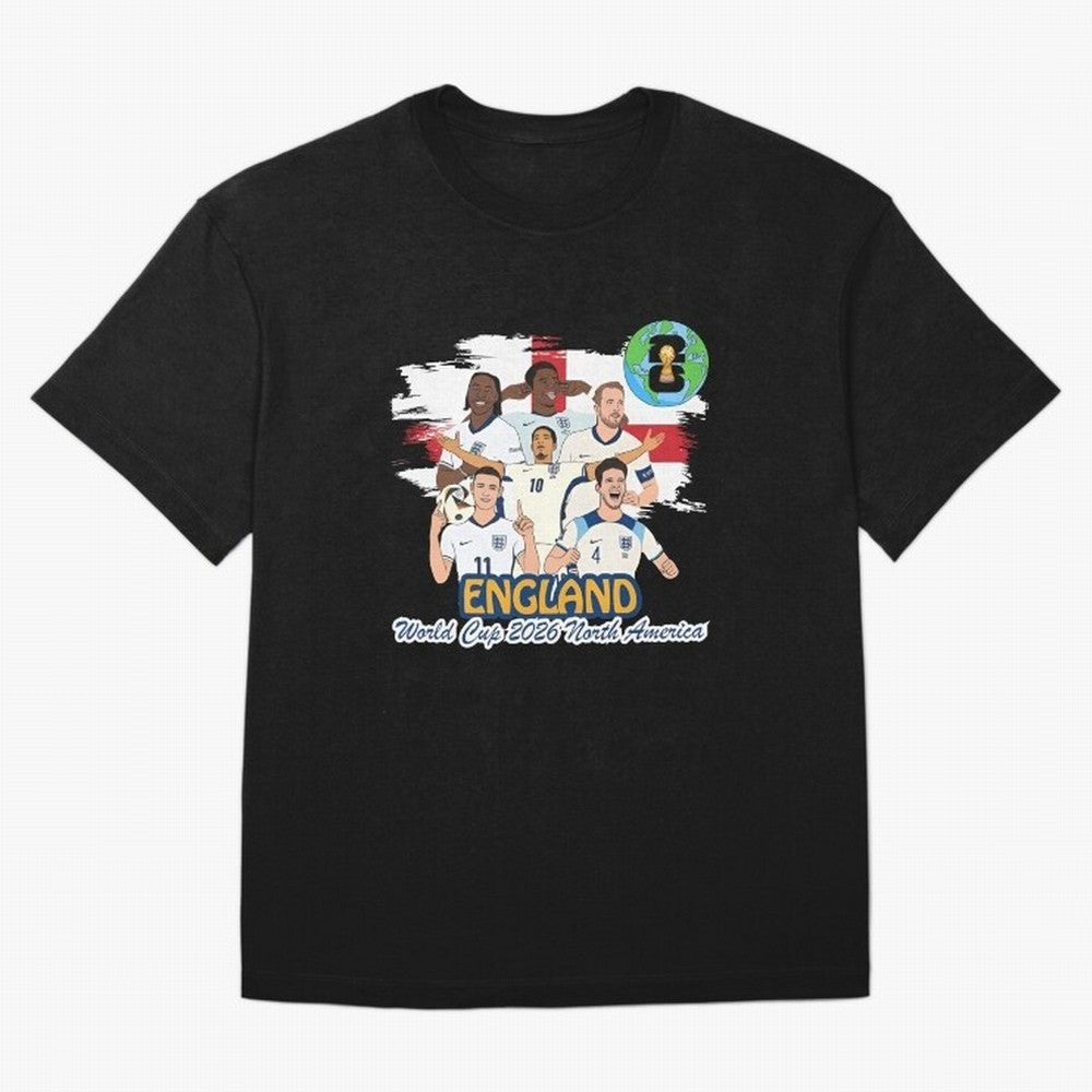 England Soccer Stars World Cup 2026 North America Oversized T-Shirt Share FIFA World Cup 2026 USA Canada Mexico Filled with Haaland and Mbappe, Argentina and Brazil Energy, Football Festival Excitement, Trophy Ambitions, Country Rivalries and Star