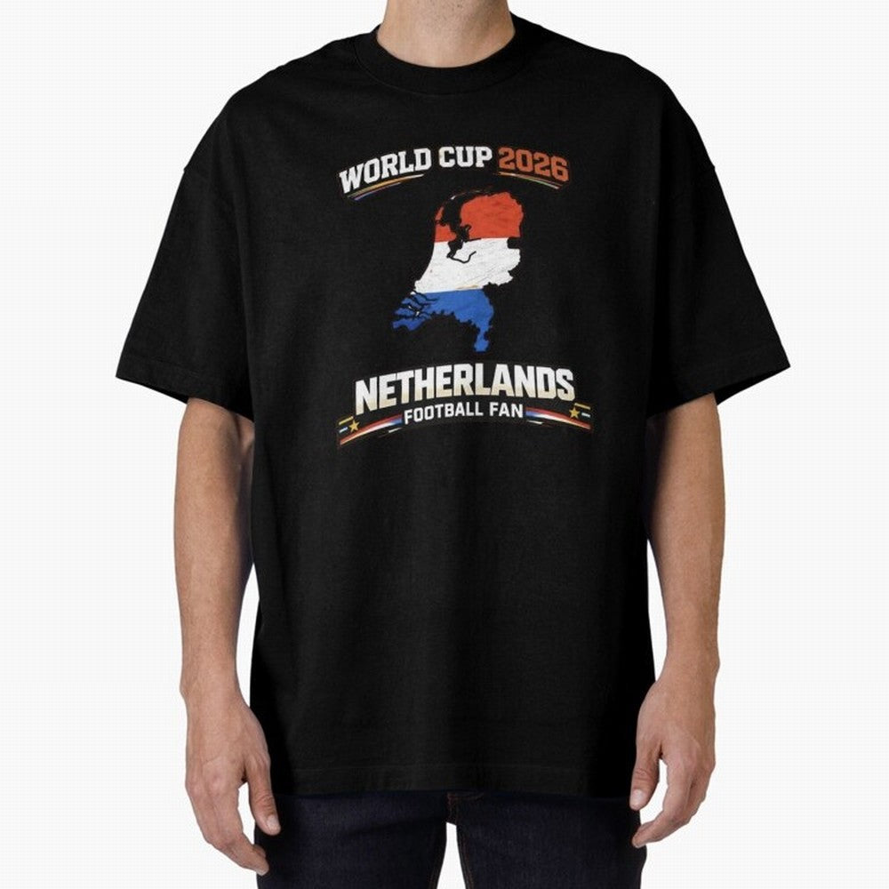 Netherlands Football Fan World Cup 2026 - Dutch Map Vintage Art Oversized T-Shirt Keep the Match Day Mood of Match Day Hype around FIFA World Cup 2026 Group Stage, Haaland, Portugal, Spain and Germany, Fan Favorite Moments, National Team Passion,