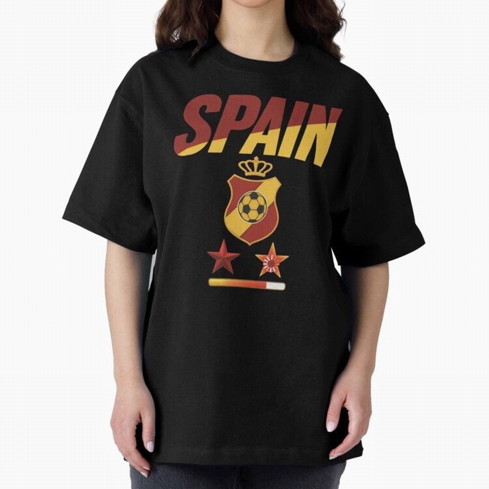 Spain Football World Cup 2026 - La Roja Stars Loading Oversized T-Shirt Remember Iconic Moments from FIFA World Cup 2026 for Fans of Haaland and Mbappe and Spain, Bringing Classic Soccer Heritage, Championship Pressure, Fan Loyalty and