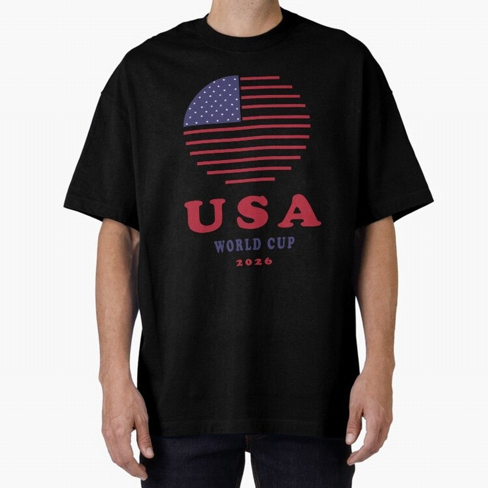 USA World Cup 2026 Soccer Fan Shirt | American Flag Football Retro Patriotic Design Oversized T-Shirt Honor the Beautiful Game during Match Day Hype around FIFA World Cup 2026 USA Canada Mexico, CR7, England and Germany, Soccer Culture, Superstar