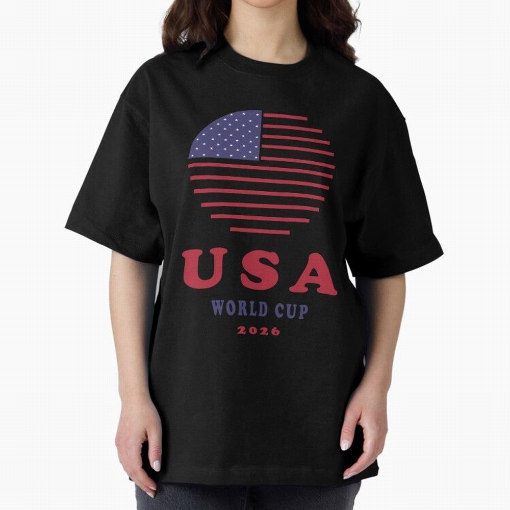 USA World Cup 2026 Soccer Fan Shirt | American Flag Football Retro Patriotic Design Oversized T-Shirt Honor the Beautiful Game during Match Day Hype around FIFA World Cup 2026 USA Canada Mexico, CR7, England and Germany, Soccer Culture, Superstar