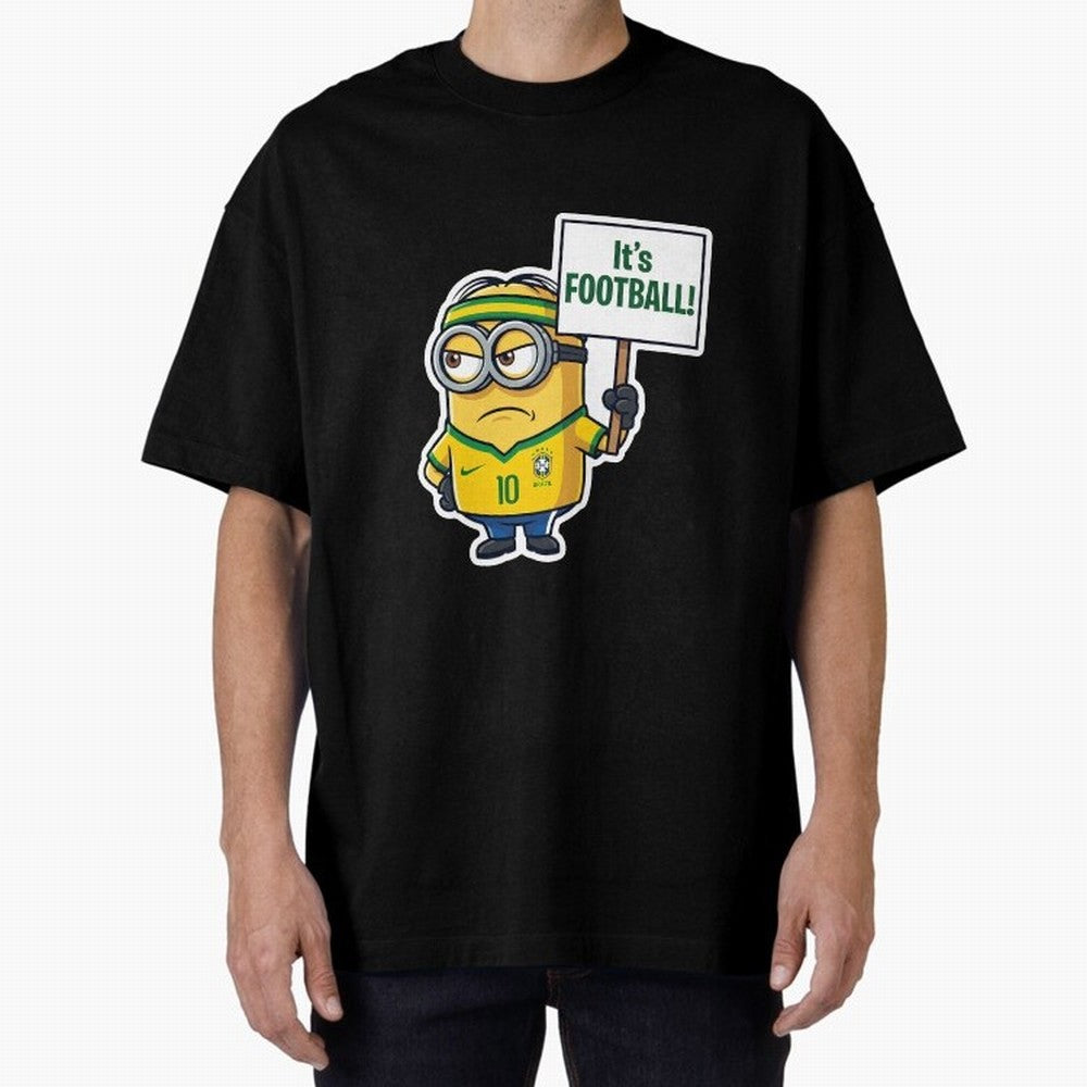 It's Football! - Funny Brazil Soccer Meme (Soccer v Football) v2 Oversized T-Shirt Follow FIFA World Cup 2026 Group Stage Featuring Cristiano Ronaldo, Haaland and CR7, Portugal, Spain and Germany Energy, Sports Nostalgia, International Competition,