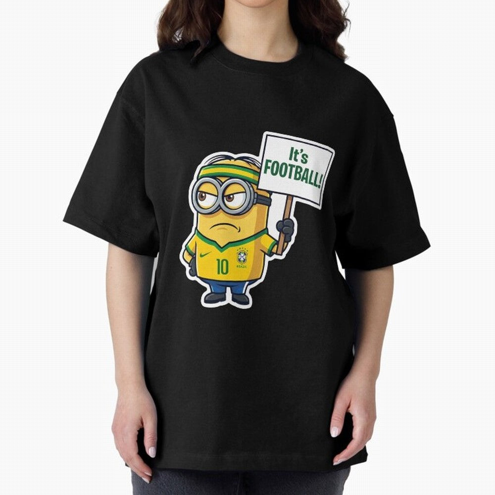 It's Football! - Funny Brazil Soccer Meme (Soccer v Football) v2 Oversized T-Shirt Follow FIFA World Cup 2026 Group Stage Featuring Cristiano Ronaldo, Haaland and CR7, Portugal, Spain and Germany Energy, Sports Nostalgia, International Competition,